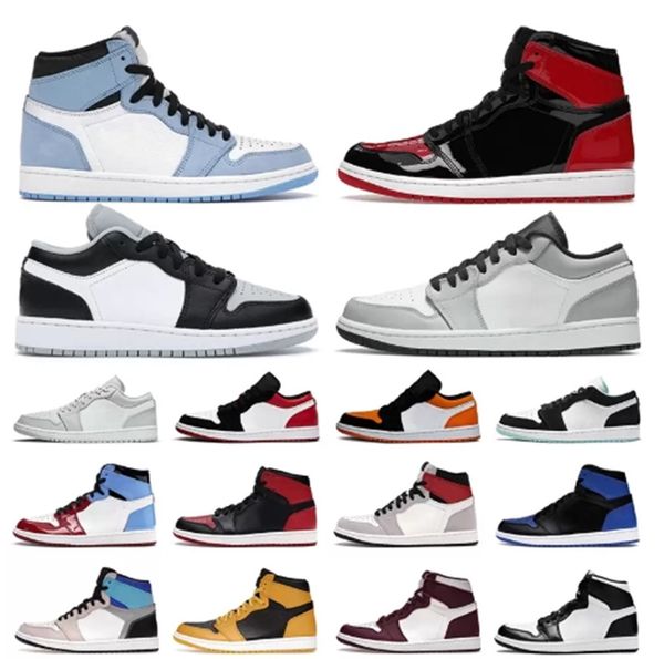 

2022 bred patent 1s 4s tour yellow jordan4s 1 basketball shoes hyper royal chicago black toe blue chill dark mocha shttered backboard mens s