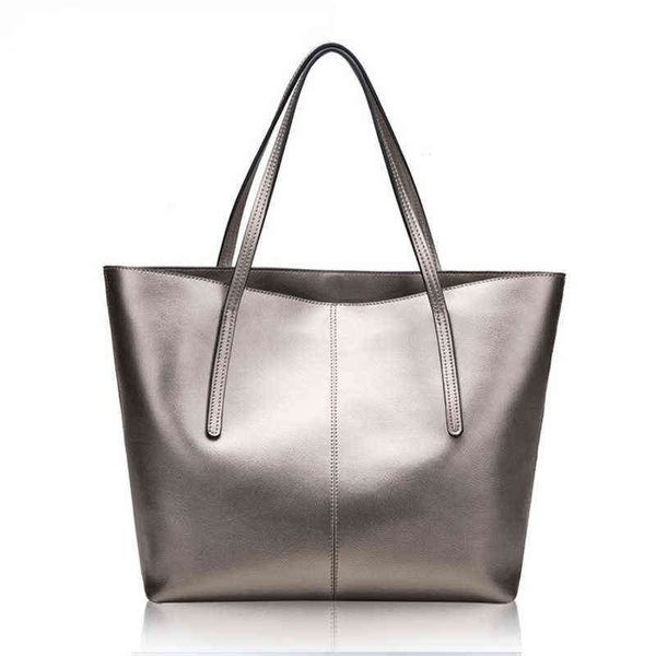 

evening bags ladies cow leather woman big capacity women handbags large silver brand shoulder female tote 2022 hand 220709