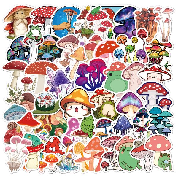 

mushroom stickers 50pcs decal sticker vinyl waterproof for computer phone guitar water bottles kids adult