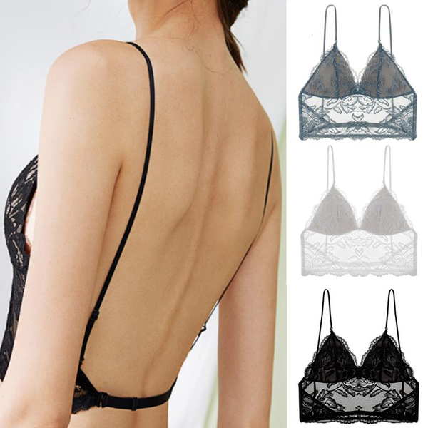 

women lace bras big backless beauty back 4 styles bralette push up u-shape lingerie seamless underwear soutien gorge, Red;black