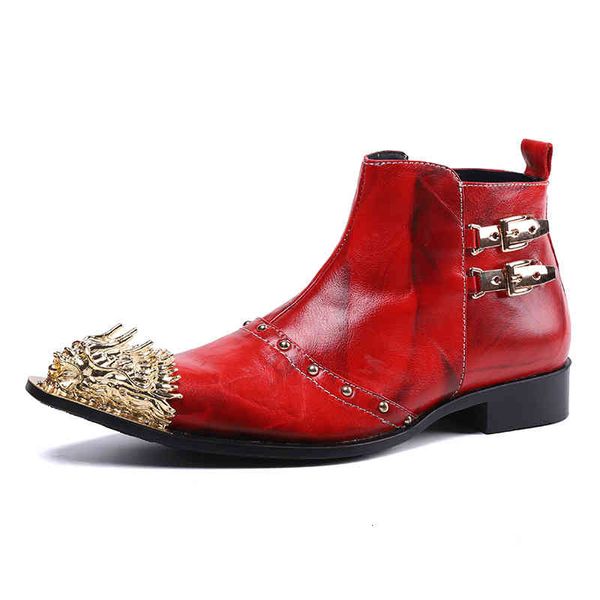 

boots large cow leather martin boots men british style high autumn winter red 's middle cotton shoes work clothes, Black