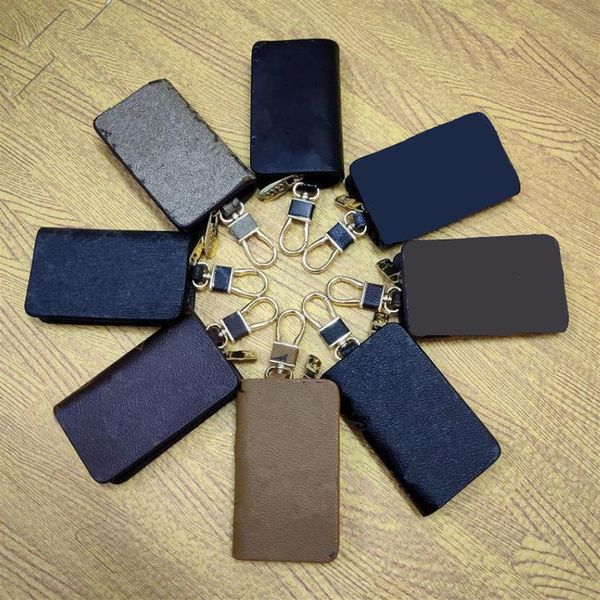 

classic letter printing key wallets luxury designer plaid men zipper car keychain pendant brand business casual women coin purses290s, Red;blue