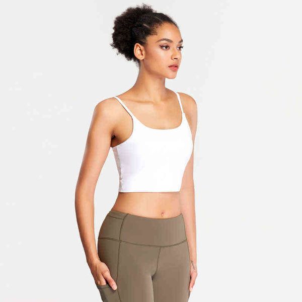 

new style yoga vest women with breast cushion thin belt beautiful back yoga half suspender yoga suit large female