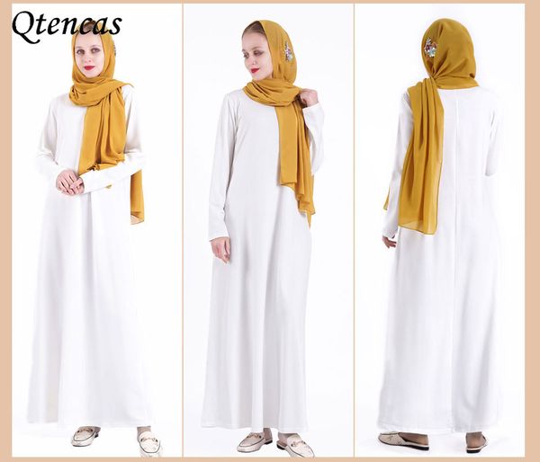 

plain muslim dress women abaya turkey solid color long hijab dress caftan islamic clothing vestido de mujer robe longue femme, Red