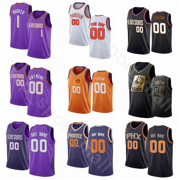

screen print basketball devin booker jersey deandre ayton kelly oubre jr. ricky rubio dario saric black purple orange man woman youth, Black;red