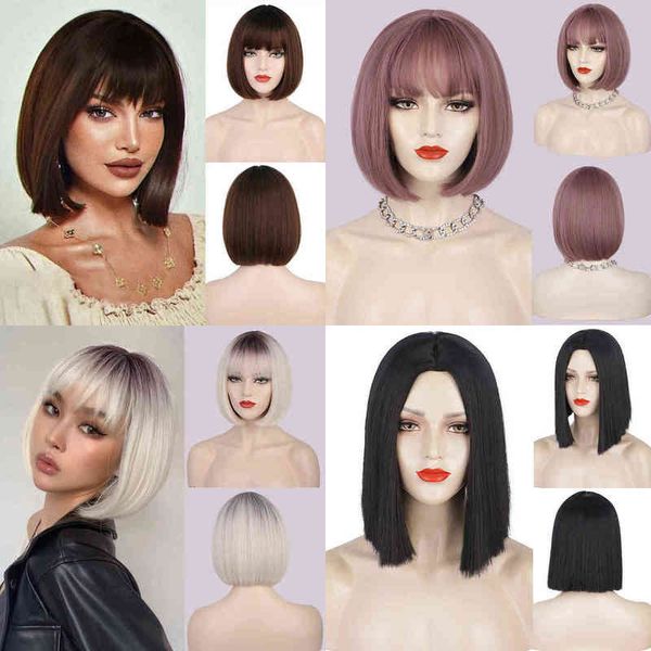 

hair synthetic wigs cosplay i's a wig synthetic wigs short straight black wig with bangs bob for women pink red purple brown cosplay ha