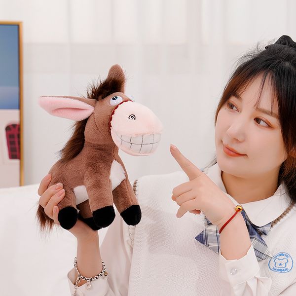 Simulação Animal Little Durnkey Plush Toy Cute Market Donkeys Doll Creative Children Birthday Presente Decoração Home 22cm LA478