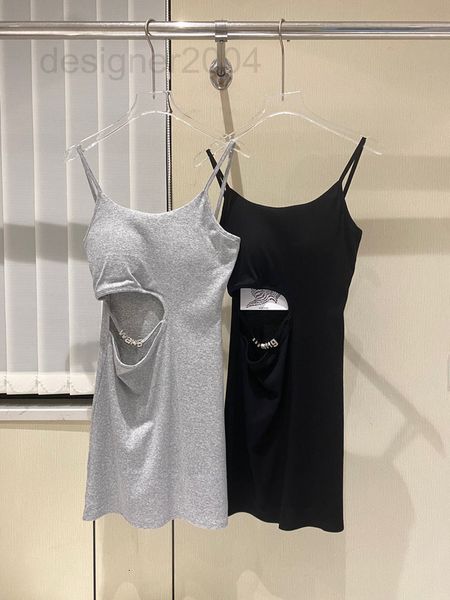 

casual dresses designer 22 summer careful machine open waist rhinestone letter sling slim short dress dryw, Black;gray