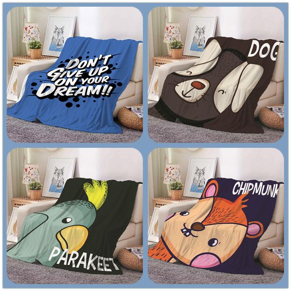 

children cartoon series 3d print blanket household rectangle single layer flannel air conditioning cloak blanket-74