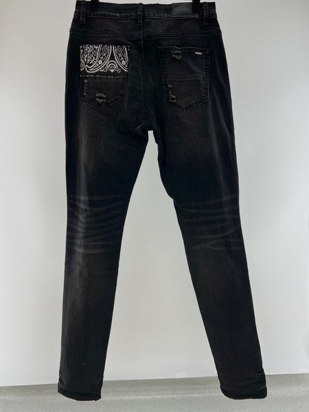 

men's jeans european jean hombre patten star men embroidery patchwork ripped for trend brand motorcycle pant mens skinny, Blue