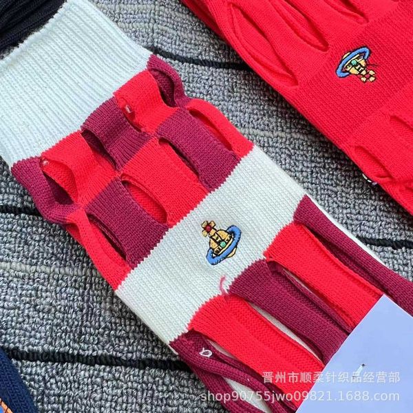 

empress new japanese fashion brand dowager's broken hole socks children's personalized fashion socks vivienne vivian, Black