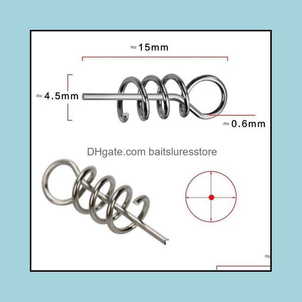 

fishing accessories sports outdoors 50pcs/lot high carbon steel soft worms bait with spring lures fish tackle drop delivery 2021 rcghx