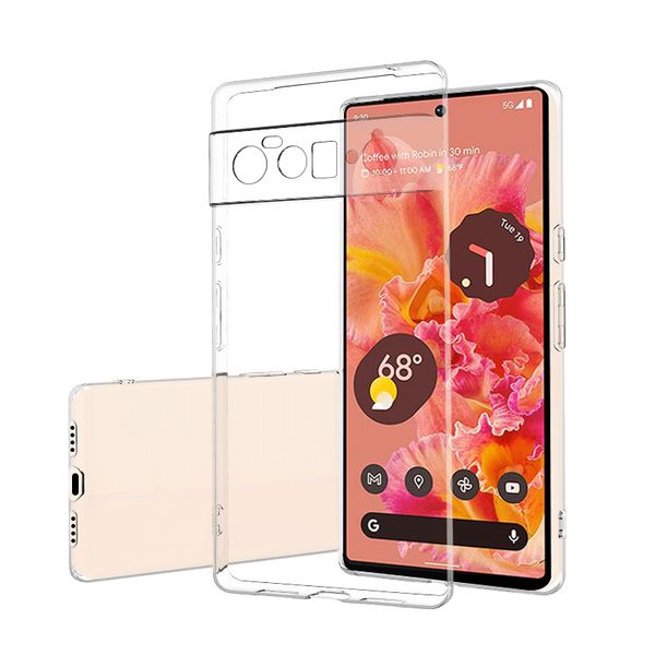 Casos telef￴nicos de TPU transparentes para Samsung Galaxy A04E A54 A14 5G Google Pixel 7 Pro 6A Redmi Note 12 Xiaomi Mi 12t Tampas Ultra Transparentes