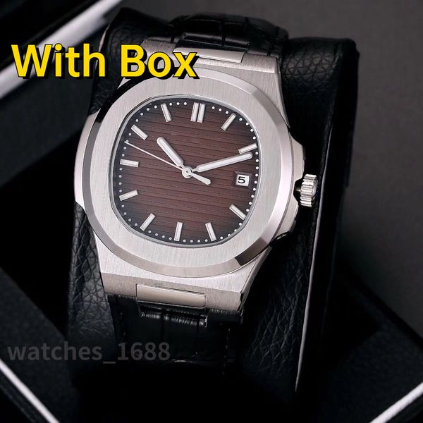 

watches for mens designer watch aaa blue dial 40mm stainless steel automatic movement wristwatch mechanical sapphire glass fathers day gifts, Slivery;brown