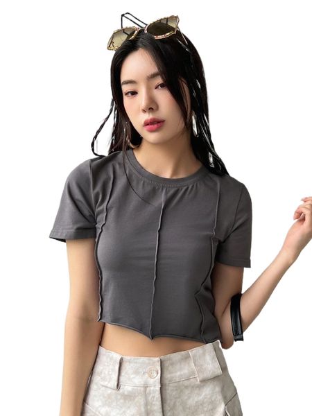 

dazy seam detail crop tee n0iv#, White