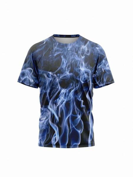 

extended sizes men fire print tee 34we#, White;black