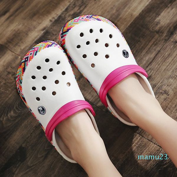 

beach shoes women croc clogs new casual women rainbow garden shoes, Black