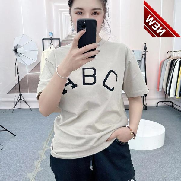 

50% off discount 2022 fog new multi line s letter printing simple fashion loose t-shirt short sleeve factory direct sale, White;black