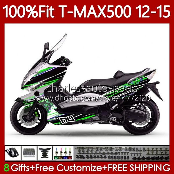 Órgão de injeção para yamaha max-500 tmax max 500 2012-2015 bodywork 113NO.125 tmax-500 t-max500 tmax500 12 13 14 15 t max500 2012 2013 2015 feiras de OEM preta verde