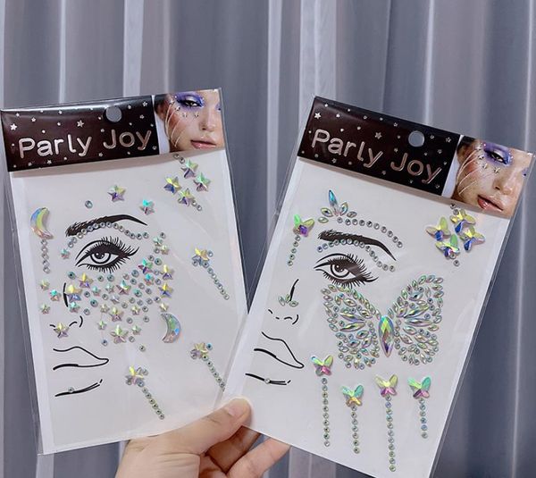 Schönheit Mode Gesicht Auge Aufkleber Körper Edelsteine Juwel Strass Perle selbstklebende Kristall Make-up Diamanten für Festival Party Zubehör und Nail Art Dekorationen 7,5 Zoll