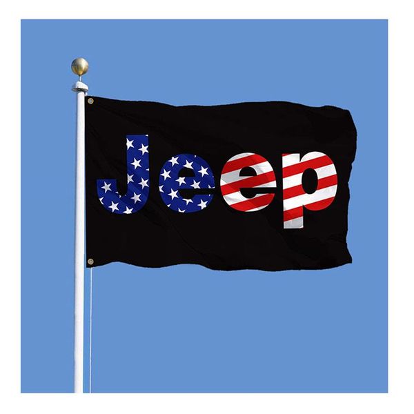 3x5 футов флаг Jeep Jeep Banner для любителей внедорожников для украшения на открытом воздухе и в помещении Флаг США305e7469989