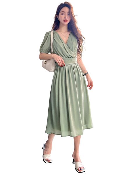 

dazy surplice n.eck a-line d.ress o2h3#, Black;gray