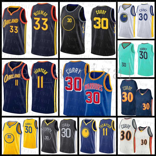 

2022 golden state multi warriores 11 stephen curry james wiseman basketball jersey 30 33 klay thompson breathable, Black;red
