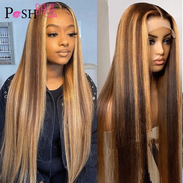 

accessories 13x4 13x6 highlight wig human hair remy brazilian straight wig for women ombre brown lace front wig body wave wigs 180 density, Silver