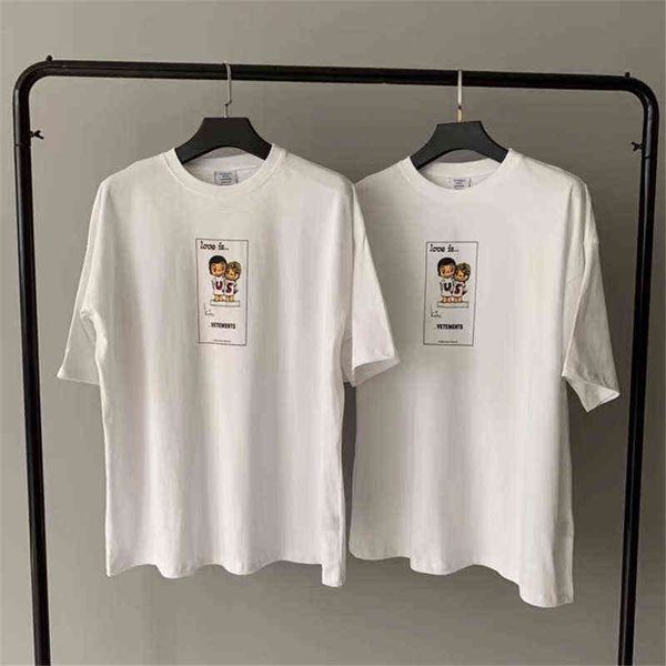 

2020ss vetements summer t shirts short sleeve women men quality streetwear t220722, White;black