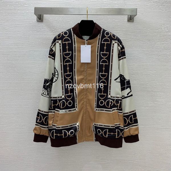 

women's jackets australia station early spring contrast color stitching horse's title button letter printed back carriage pattern, Black;brown