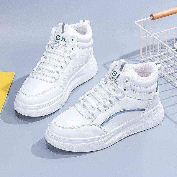

plush small white shoes female muffin high cotton leisure thick soled student youth winter, Black