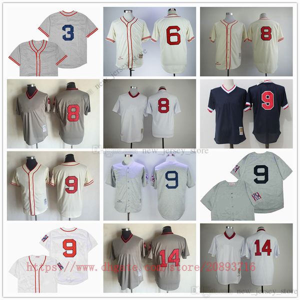 

movie college mitchellness baseball wears jerseys stitched 6 johnnypesky 8 carlyastrzemski 9 tedwilliams 14 jimrice away breathable sport sa, Black