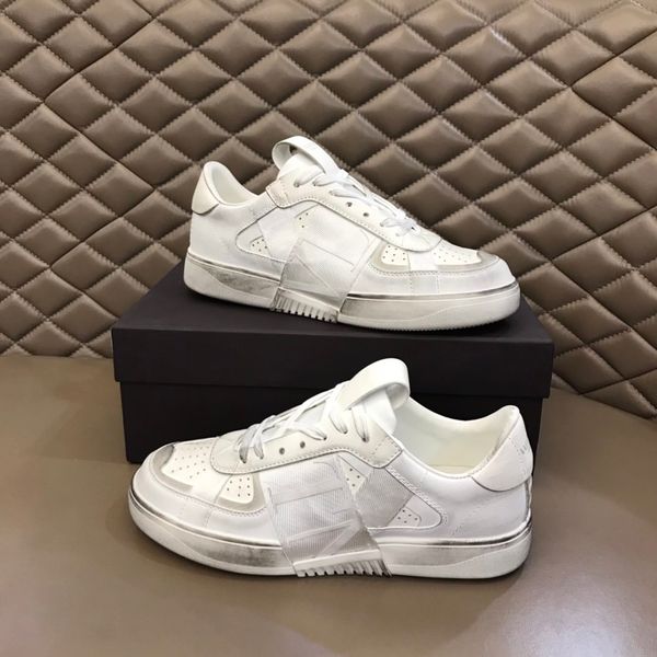 

men's shoes luxury designer brand calfskin sneakers with straps design fashion atmosphere with box, Black