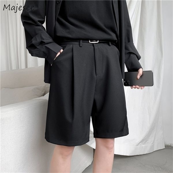 

men shorts solid chic allmatch summer thin baggy straight ins casual trousers for male harajuku simple clothing 220620, White;black