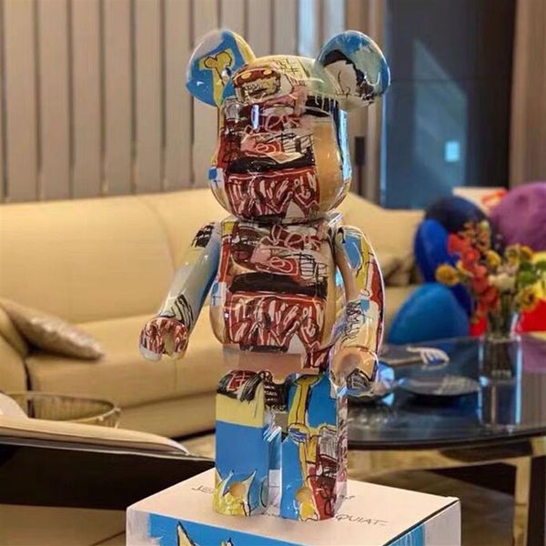 

bearbrick violent bear building blocks bears basquiat 6 generation trend dolls handmade blind box ornaments 28cm259e