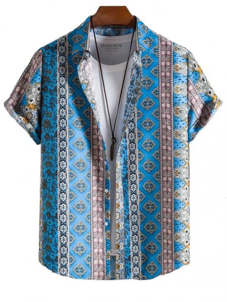 

men floral print shirt without tee z0hp#, White;black