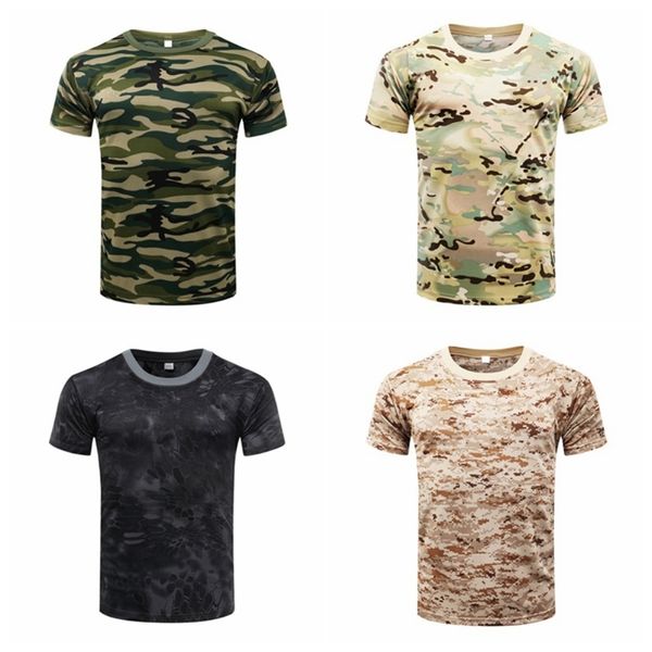 Schnell trocknendes taktisches Herren-T-Shirt, Sommer-Militär-Camouflage, atmungsaktive Tarn-Strumpfhose, Armee-Kampf, 220712