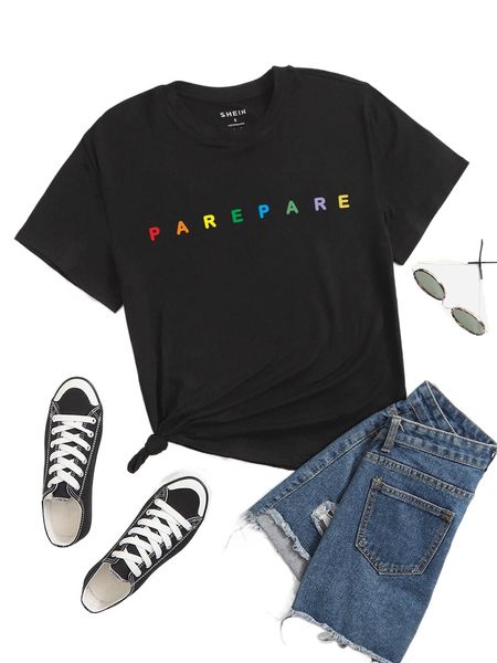

letter graphic round neck tee x2nl#, White