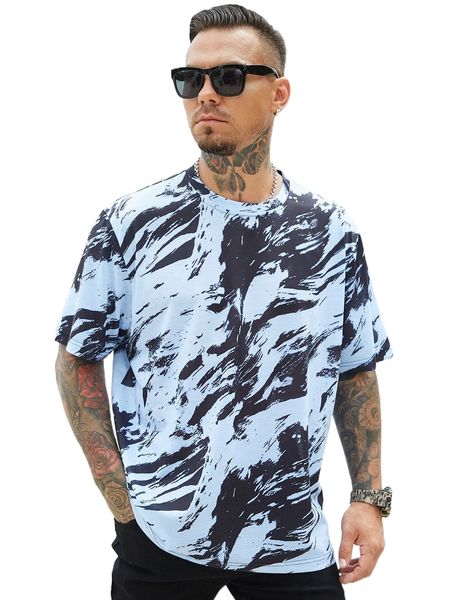 

extended sizes men tie dye tee 68oc#, White;black