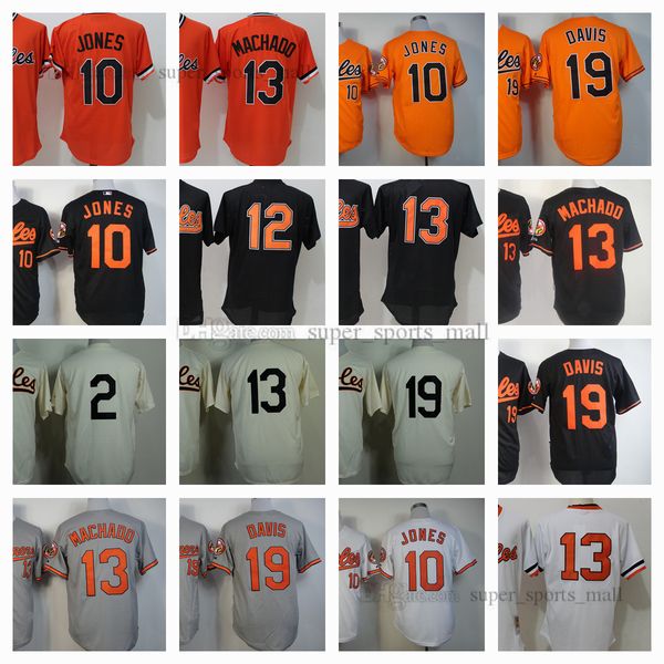 

vintage baseball jersey 10 adam jones 12 black pullover 13 manny machado 19 chris davis 20 frank robinson 2 jj hardy 1954 mens women youth s, Blue;black