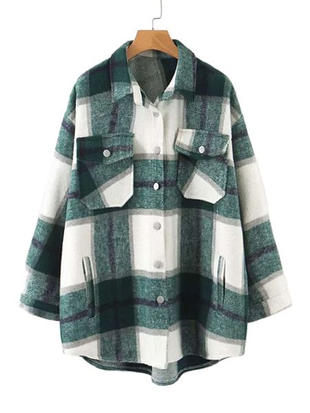 

plaid flap pocket overshirt 10hr#, Black