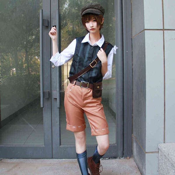 

identity v cosplay come man female mercenary survivor sets cosplay come halloween have hat waist bag l220714, Black;red