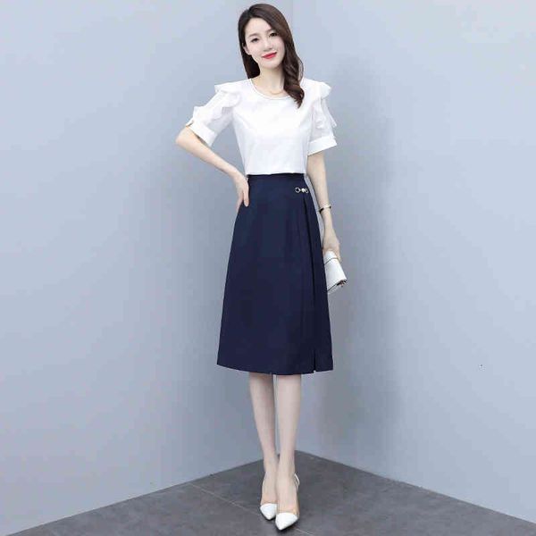 

casual dresses two piece dress women's summer 2022 set with temperament foreign style suit skirt ju7g, Black;gray