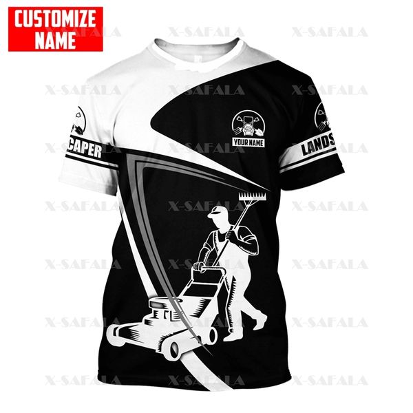 

custom name customized landscaper gardening 3d printed t-shirt summer round neck men female casual 2 220619, White;black