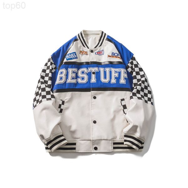 

men's jackets designer atn men's wear | 2022 spring street pu leather baseball suit hip hop embroidery loose couple leisure sports, Black;brown