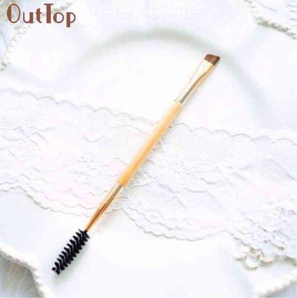 

outpincel de maquiagem feminino bambu com alÃ§a dupla cÃ­lios sobrancelha pente cosmÃ©tico ferramenta para 0311