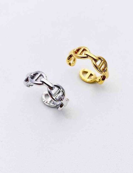 

nose opening adjustable cool wind copper plated real gold oval chain ring female exclusive design jewel, Golden;silver