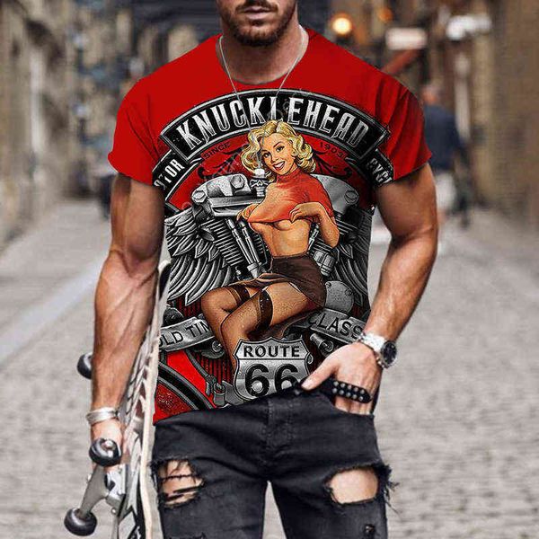 

girl 3d printed short sleeve summer fashion men's oversized loose versatile t-shirt harajuku retro o-neck streetwear, White;black