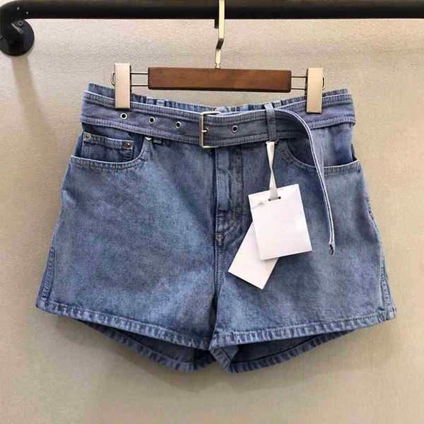 

skirts blue jeans women's middle waist washed light color belt college style small fresh leisure versatile resort shorts summer, Black
