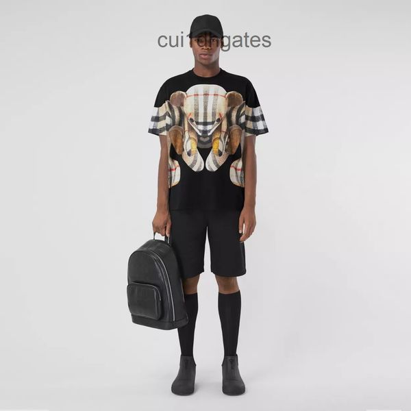 

2022 designer classic t shirt and polo shirts bbr family b loose round neck short sleeve teddy bear check prin, White;black